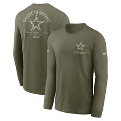 Dallas Cowboys 2025 Salute to Service Sideline Long Sleeve T-Shirt Olive