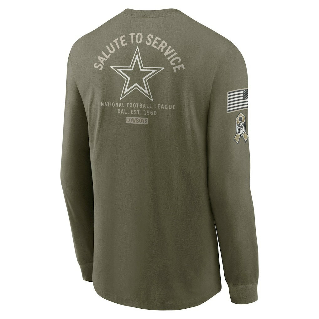Dallas Cowboys 2025 Salute to Service Sideline Long Sleeve T-Shirt Olive
