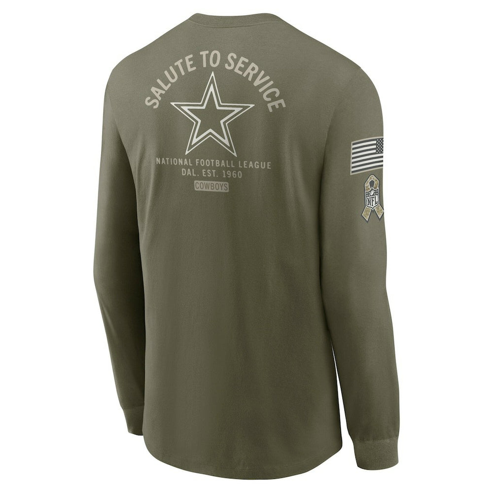 Dallas Cowboys 2025 Salute to Service Sideline Long Sleeve T-Shirt Olive