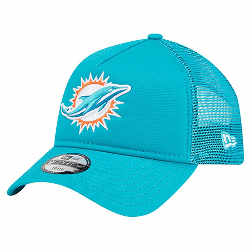 Miami Dolphins New Era Youth Main A-Frame 9FORTY Adjustable Hat Aqua