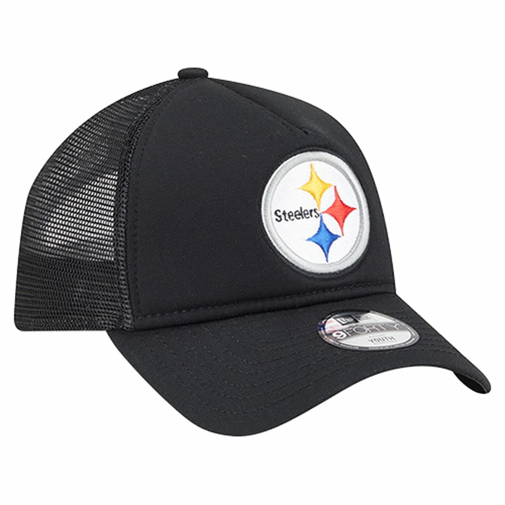 Pittsburgh Steelers New Era Preschool Main A-Frame 9FORTY Adjustable Hat Black