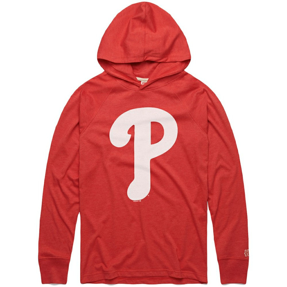 Philadelphia Phillies Homage Lightweight Raglan Tri-Blend Pullover Hoodie - Red Hoodies