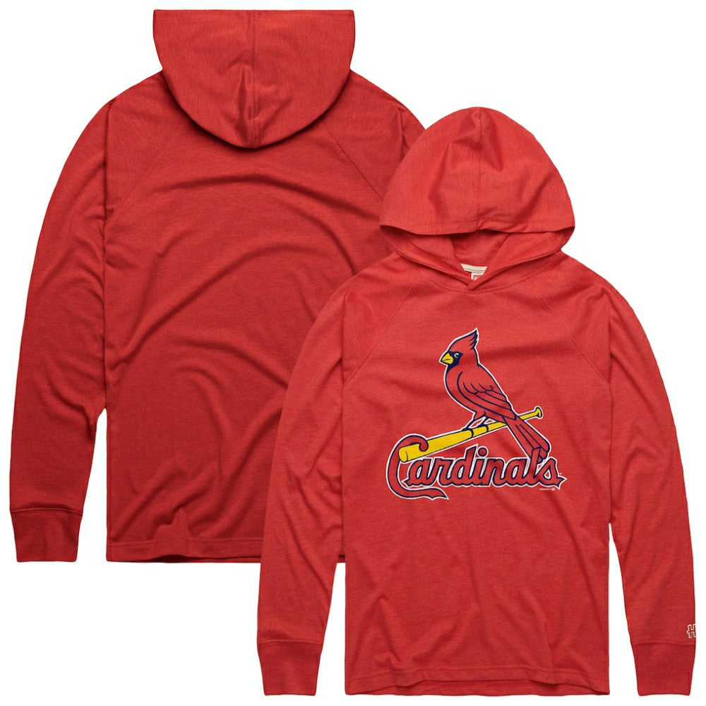 St. Louis Cardinals Homage Lightweight Raglan Tri-Blend Pullover Hoodie - Red Hoodies
