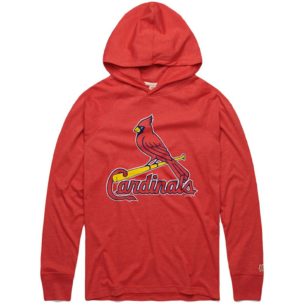 St. Louis Cardinals Homage Lightweight Raglan Tri-Blend Pullover Hoodie - Red Hoodies