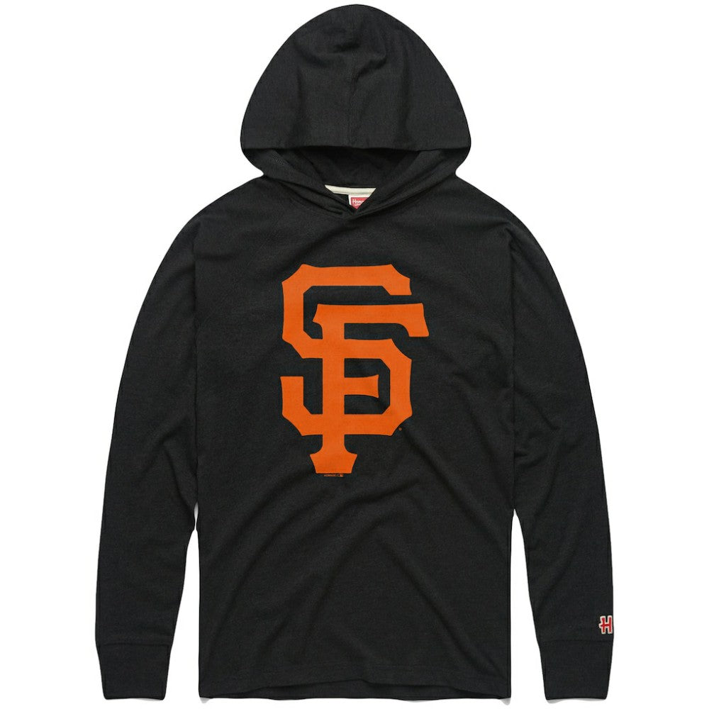 San Francisco Giants Homage Lightweight Raglan Tri-Blend Pullover Hoodie - Charcoal Hoodies