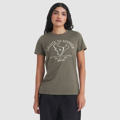 Houston Texans Women's 2025 Salute to Service Sideline T-Shirt Olive