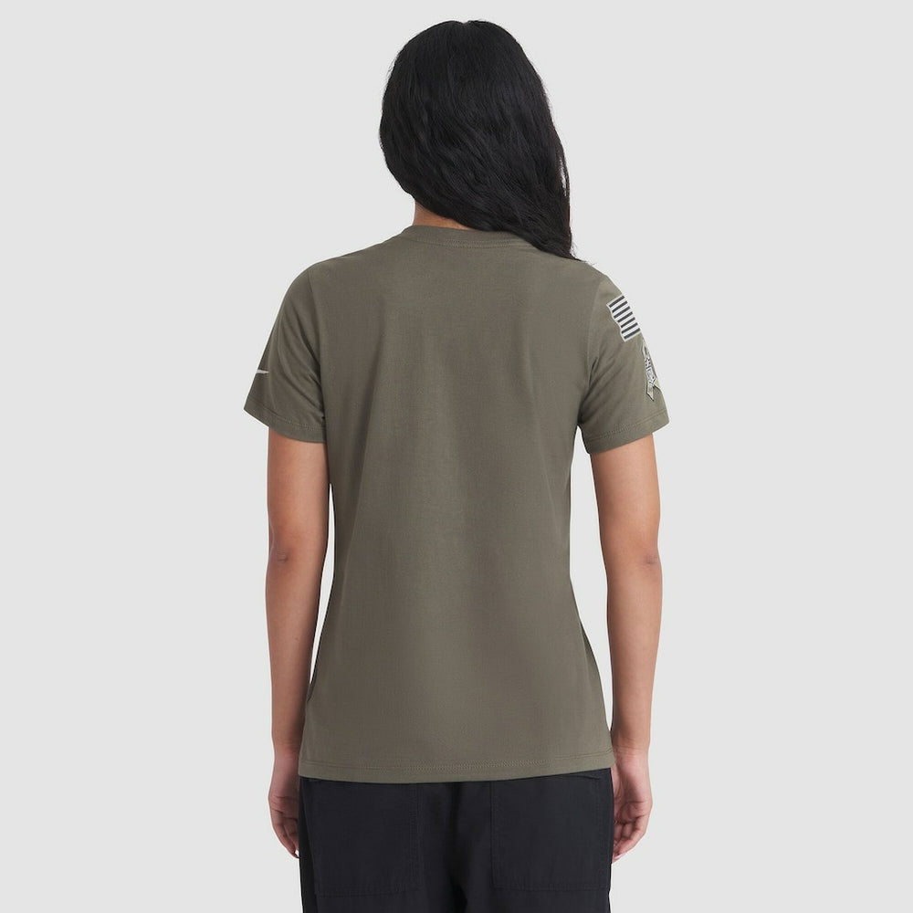 Houston Texans Women's 2025 Salute to Service Sideline T-Shirt Olive