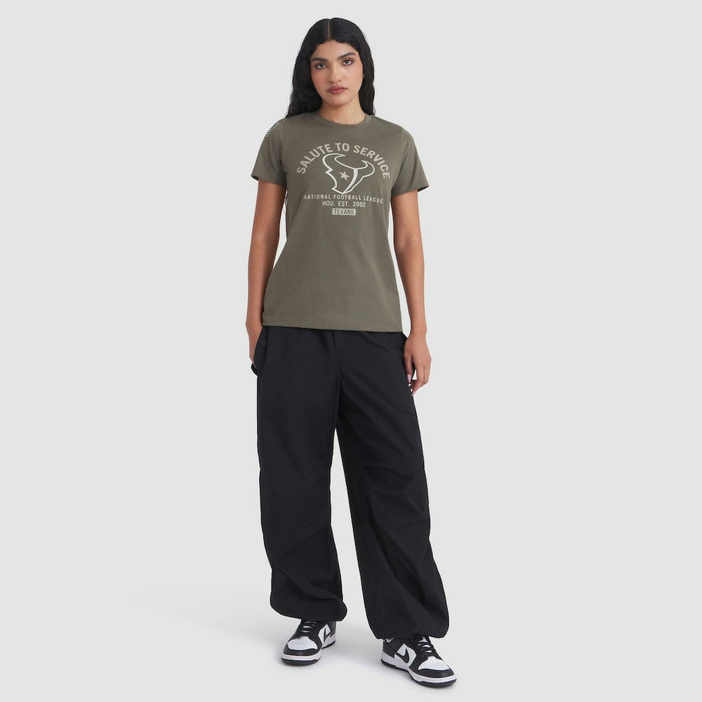 Houston Texans Women's 2025 Salute to Service Sideline T-Shirt Olive