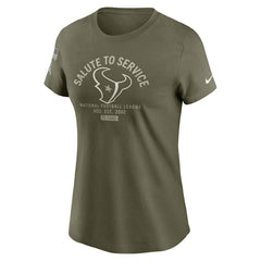 Houston Texans Women's 2025 Salute to Service Sideline T-Shirt Olive