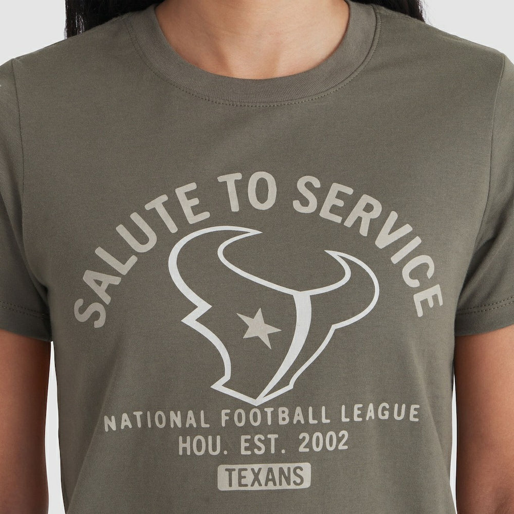Houston Texans Women's 2025 Salute to Service Sideline T-Shirt Olive