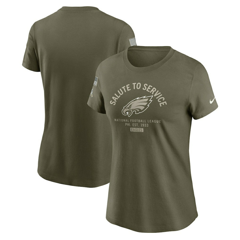 Philadelphia Eagles Women's 2025 Salute to Service Sideline T-Shirt Olive