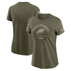 Philadelphia Eagles Women's 2025 Salute to Service Sideline T-Shirt Olive