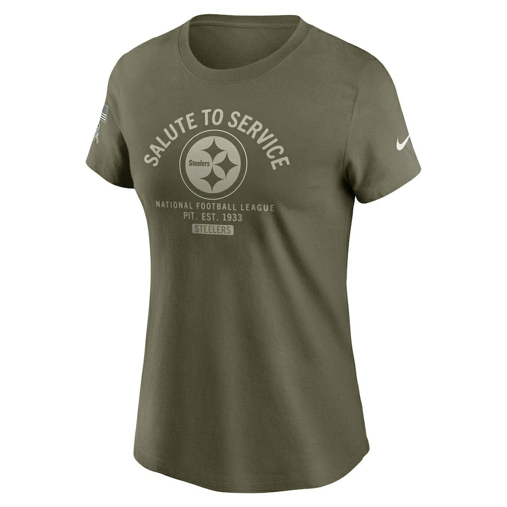 Pittsburgh Steelers Women's 2025 Salute to Service Sideline T-Shirt Olive