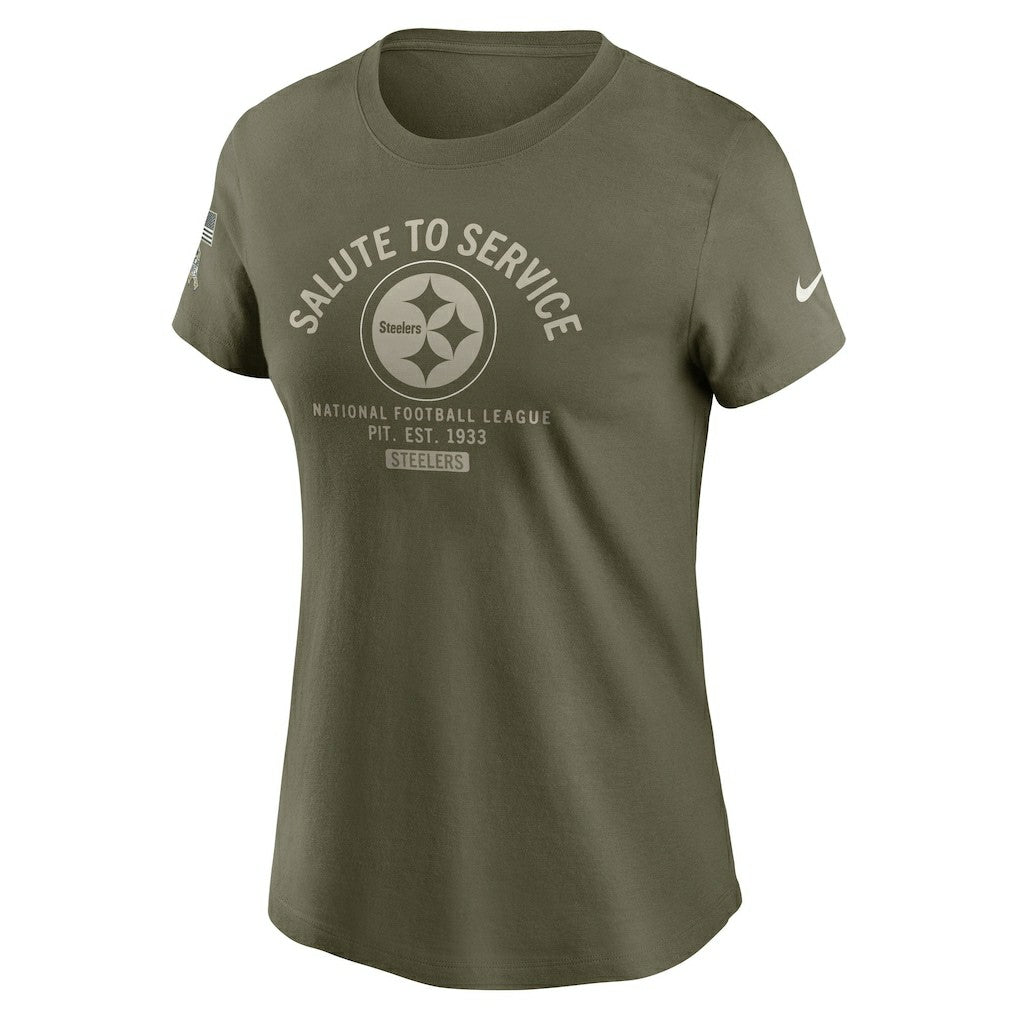 Pittsburgh Steelers Women's 2025 Salute to Service Sideline T-Shirt Olive