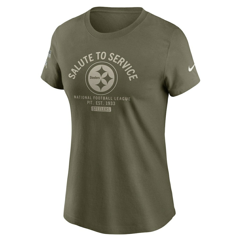 Pittsburgh Steelers Women's 2025 Salute to Service Sideline T-Shirt Olive