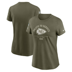 Kansas City Chiefs Women's 2025 Salute to Service Sideline T-Shirt Olive