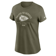 Kansas City Chiefs Women's 2025 Salute to Service Sideline T-Shirt Olive