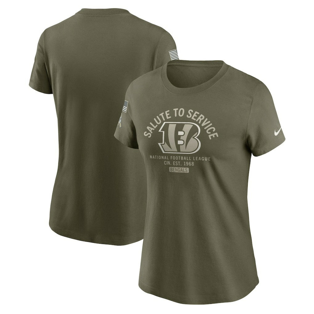 Cincinnati Bengals Women's 2025 Salute to Service Sideline T-Shirt Olive