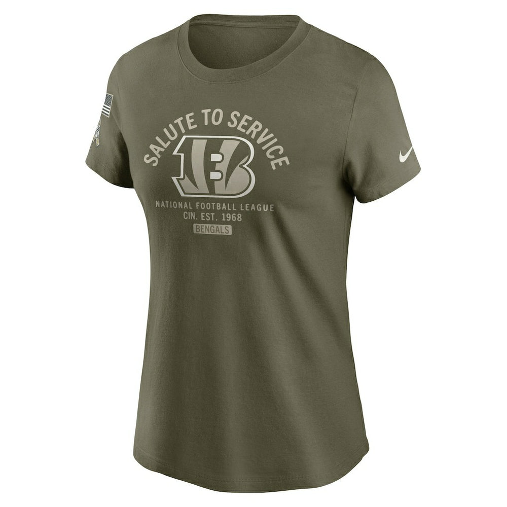 Cincinnati Bengals Women's 2025 Salute to Service Sideline T-Shirt Olive