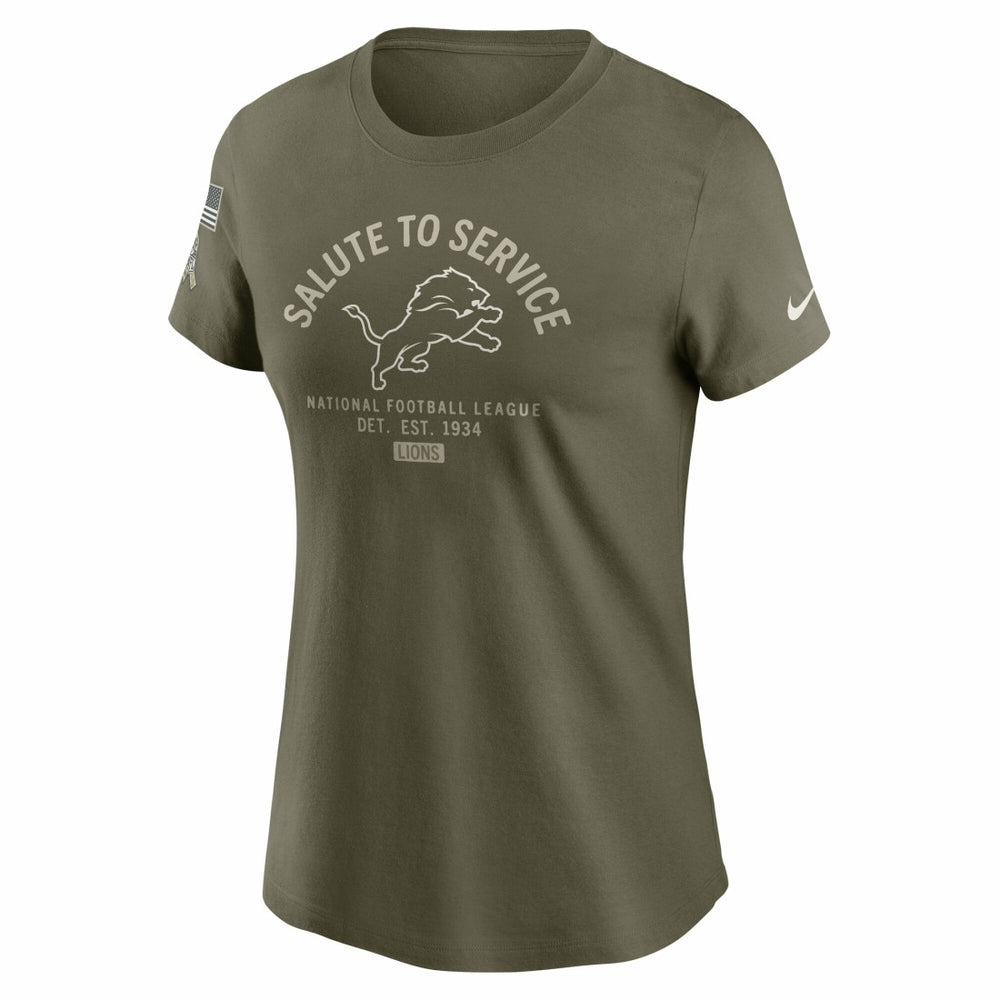 Detroit Lions Women's 2025 Salute to Service Sideline T-Shirt Olive