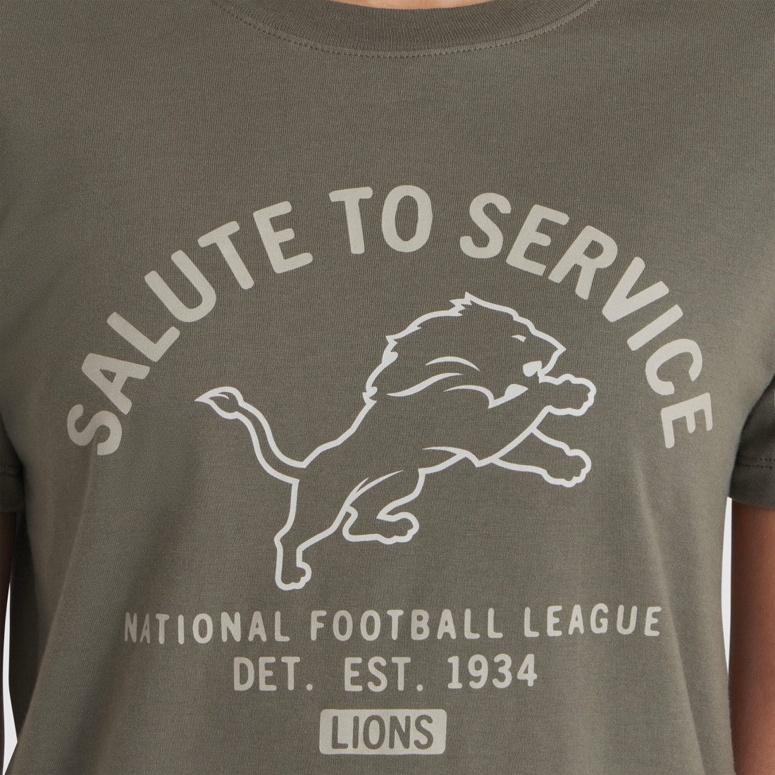 Detroit Lions Women's 2025 Salute to Service Sideline T-Shirt Olive