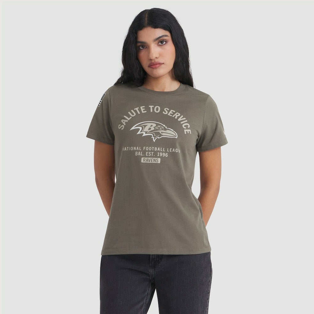 Baltimore Ravens Women's 2025 Salute to Service Sideline T-Shirt Olive