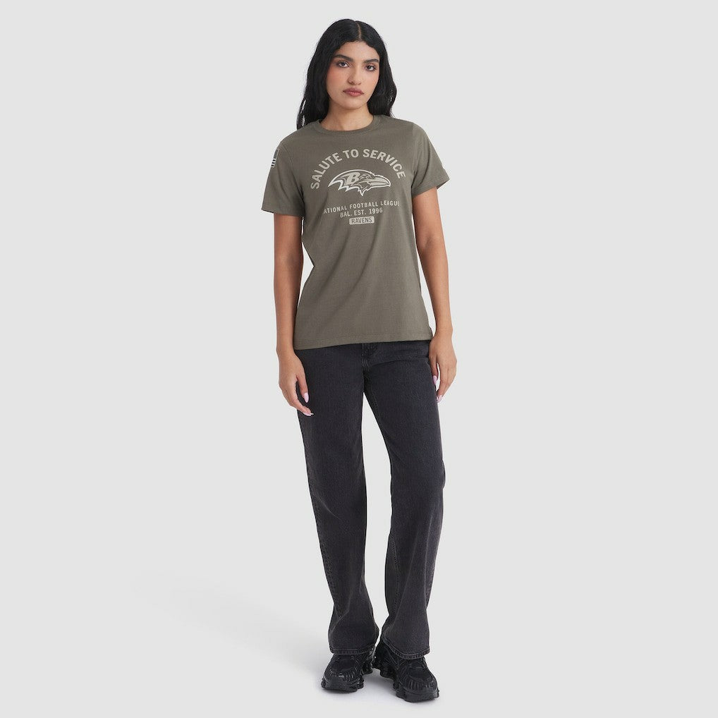 Baltimore Ravens Women's 2025 Salute to Service Sideline T-Shirt Olive