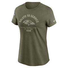 Baltimore Ravens Women's 2025 Salute to Service Sideline T-Shirt Olive