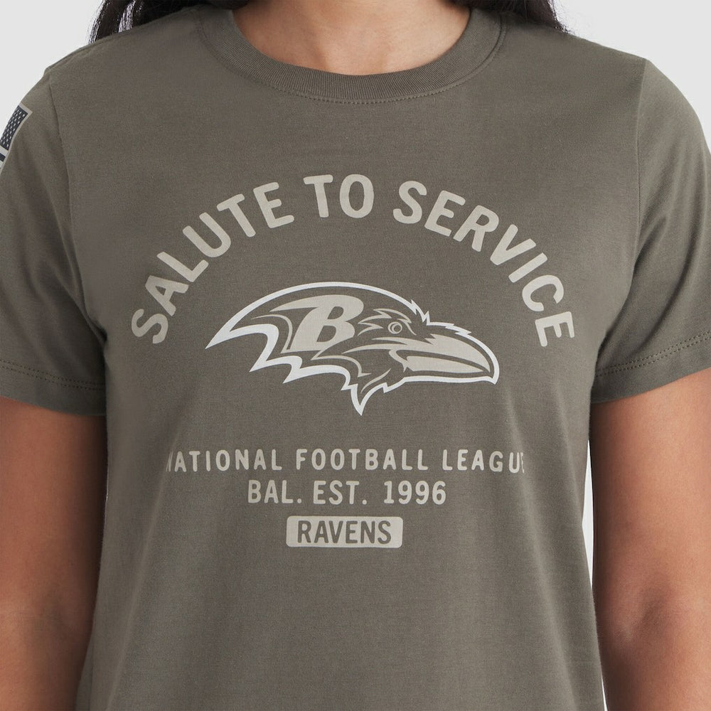 Baltimore Ravens Women's 2025 Salute to Service Sideline T-Shirt Olive