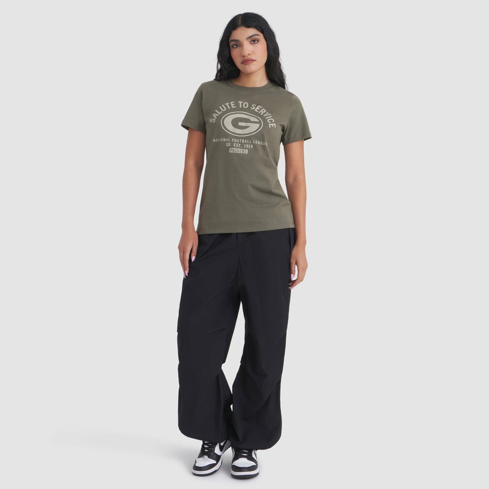 Green Bay Packers Women's 2025 Salute to Service Sideline T-Shirt Olive