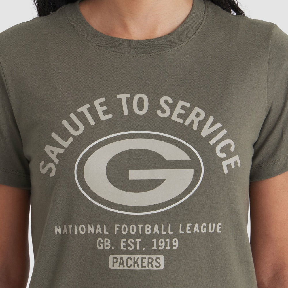 Green Bay Packers Women's 2025 Salute to Service Sideline T-Shirt Olive