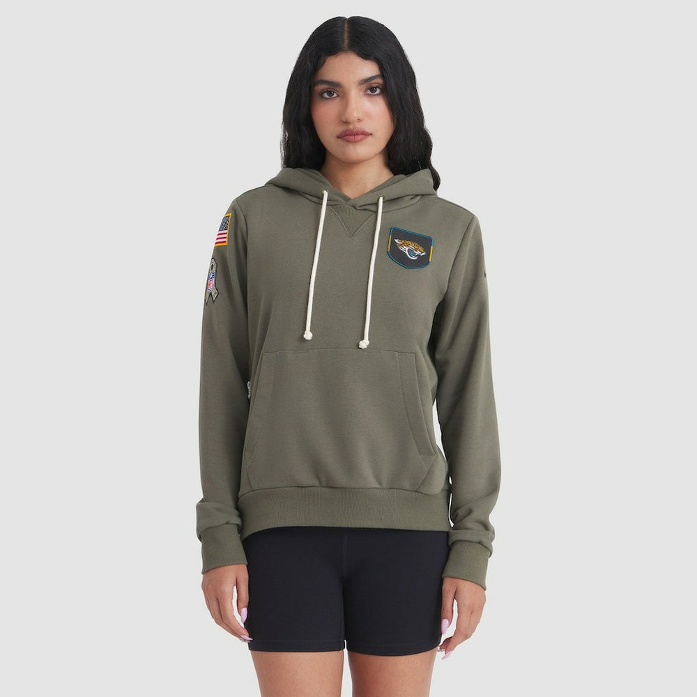 Jacksonville Jaguars Women's 2025 Salute to Service Sideline Standard Issue Dri-FIT Hoodie Olive