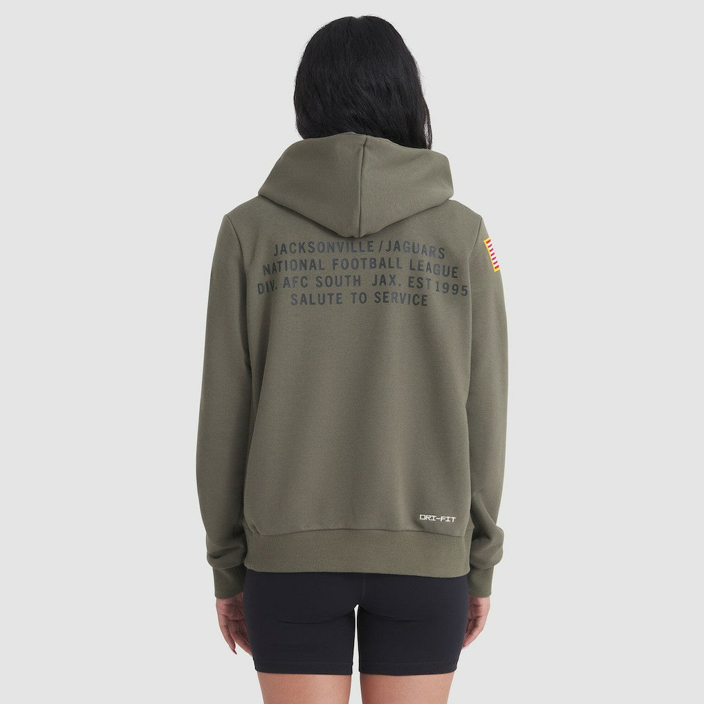 Jacksonville Jaguars Women's 2025 Salute to Service Sideline Standard Issue Dri-FIT Hoodie Olive
