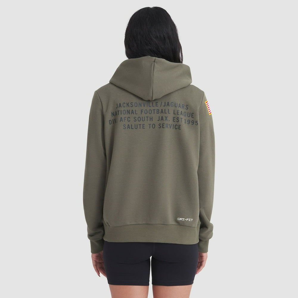 Jacksonville Jaguars Women's 2025 Salute to Service Sideline Standard Issue Dri-FIT Hoodie Olive