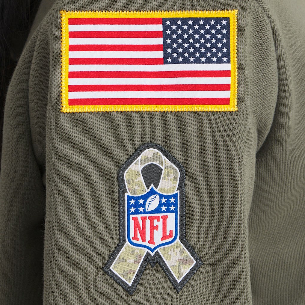 Jacksonville Jaguars Women's 2025 Salute to Service Sideline Standard Issue Dri-FIT Hoodie Olive