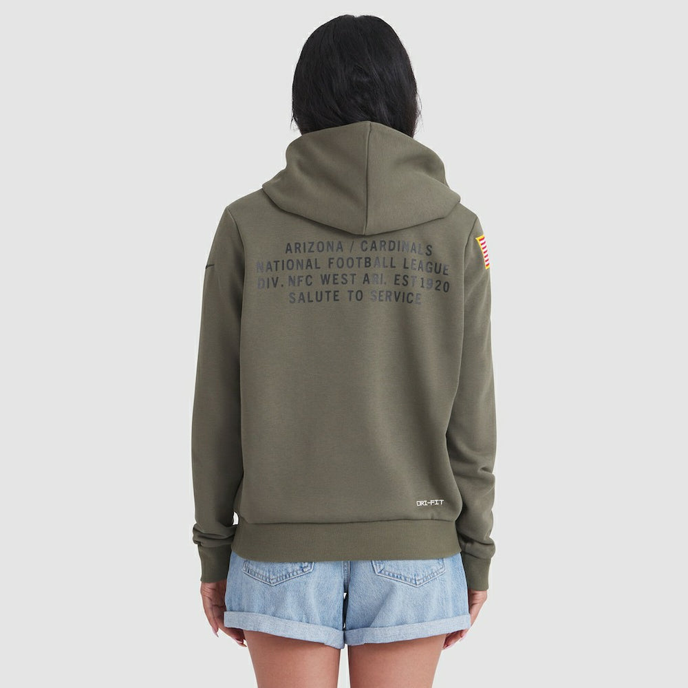 Arizona Cardinals Women's 2025 Salute to Service Sideline Standard Issue Dri-FIT Hoodie Olive