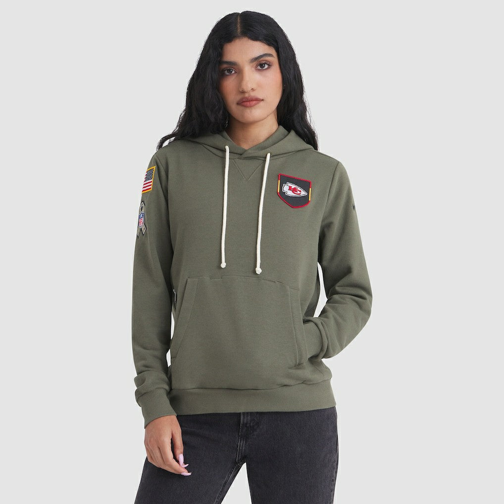 Kansas City Chiefs Women's 2025 Salute to Service Sideline Standard Issue Dri-FIT Hoodie Olive