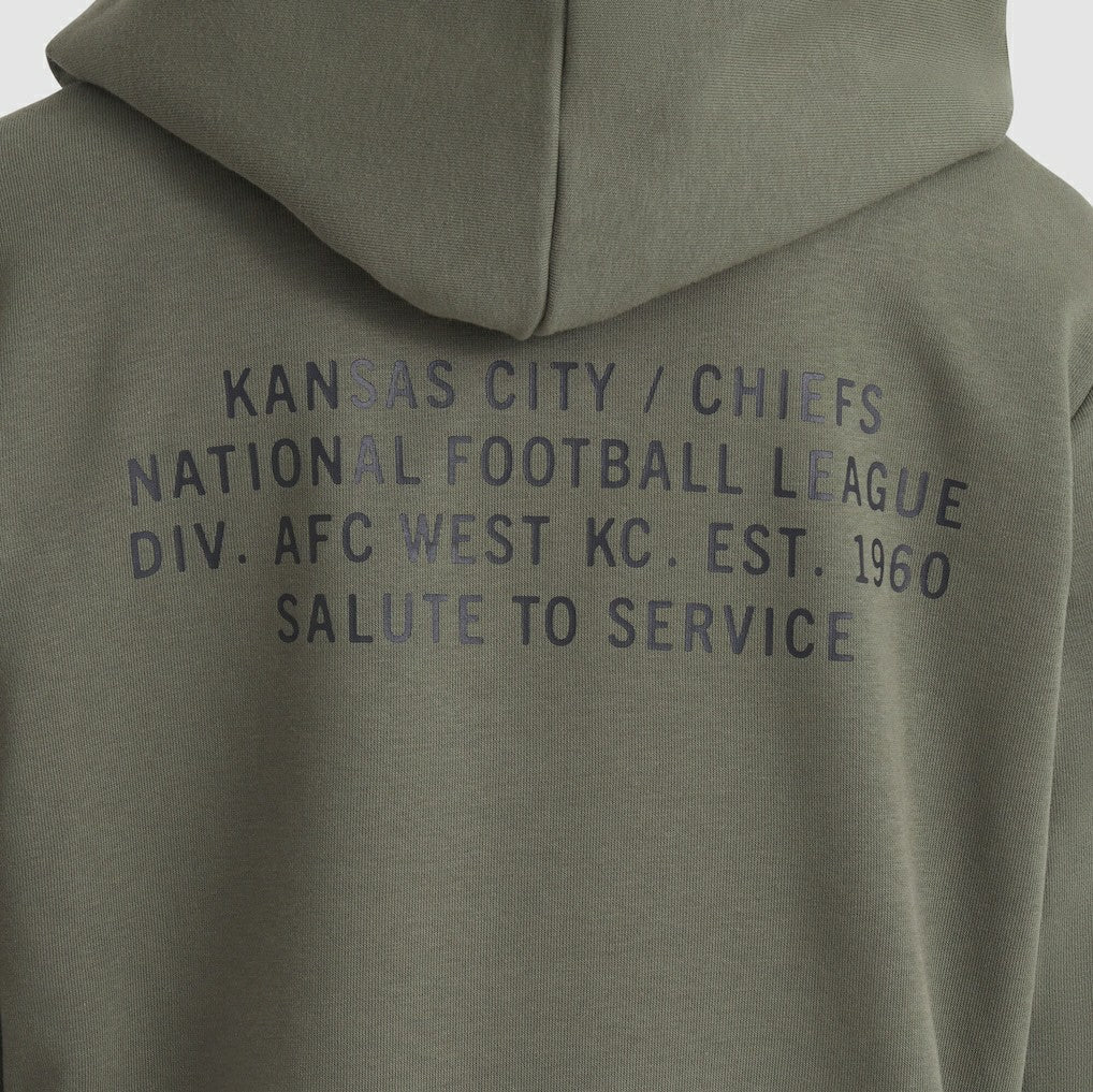Kansas City Chiefs Women's 2025 Salute to Service Sideline Standard Issue Dri-FIT Hoodie Olive