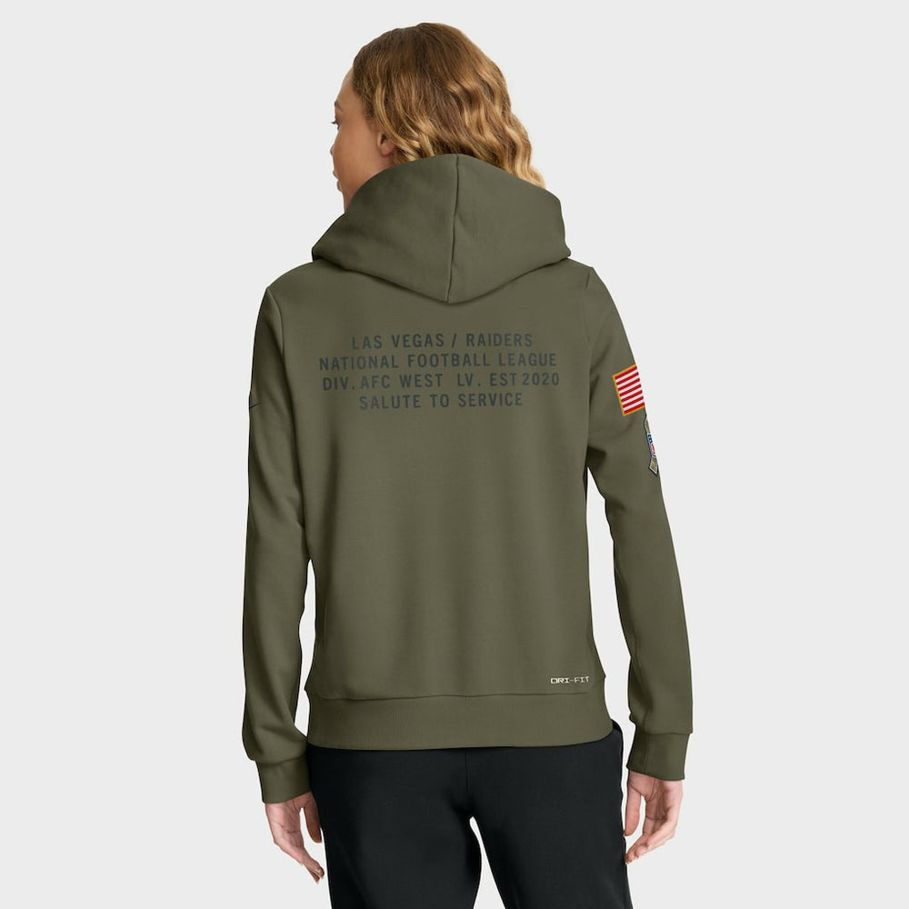 Las Vegas Raiders Women's 2025 Salute to Service Sideline Standard Issue Dri-FIT Hoodie Olive