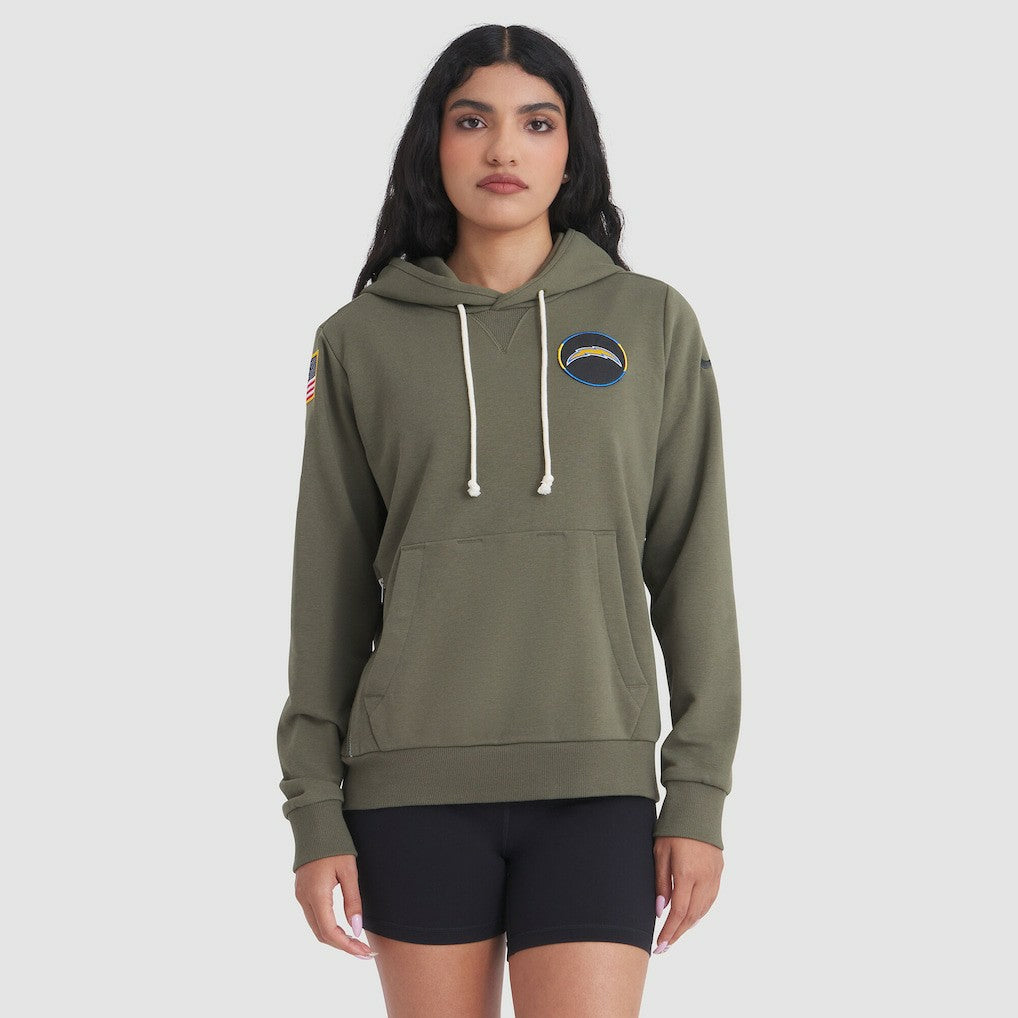 Los Angeles Chargers Women's 2025 Salute to Service Sideline Standard Issue Dri-FIT Hoodie Olive