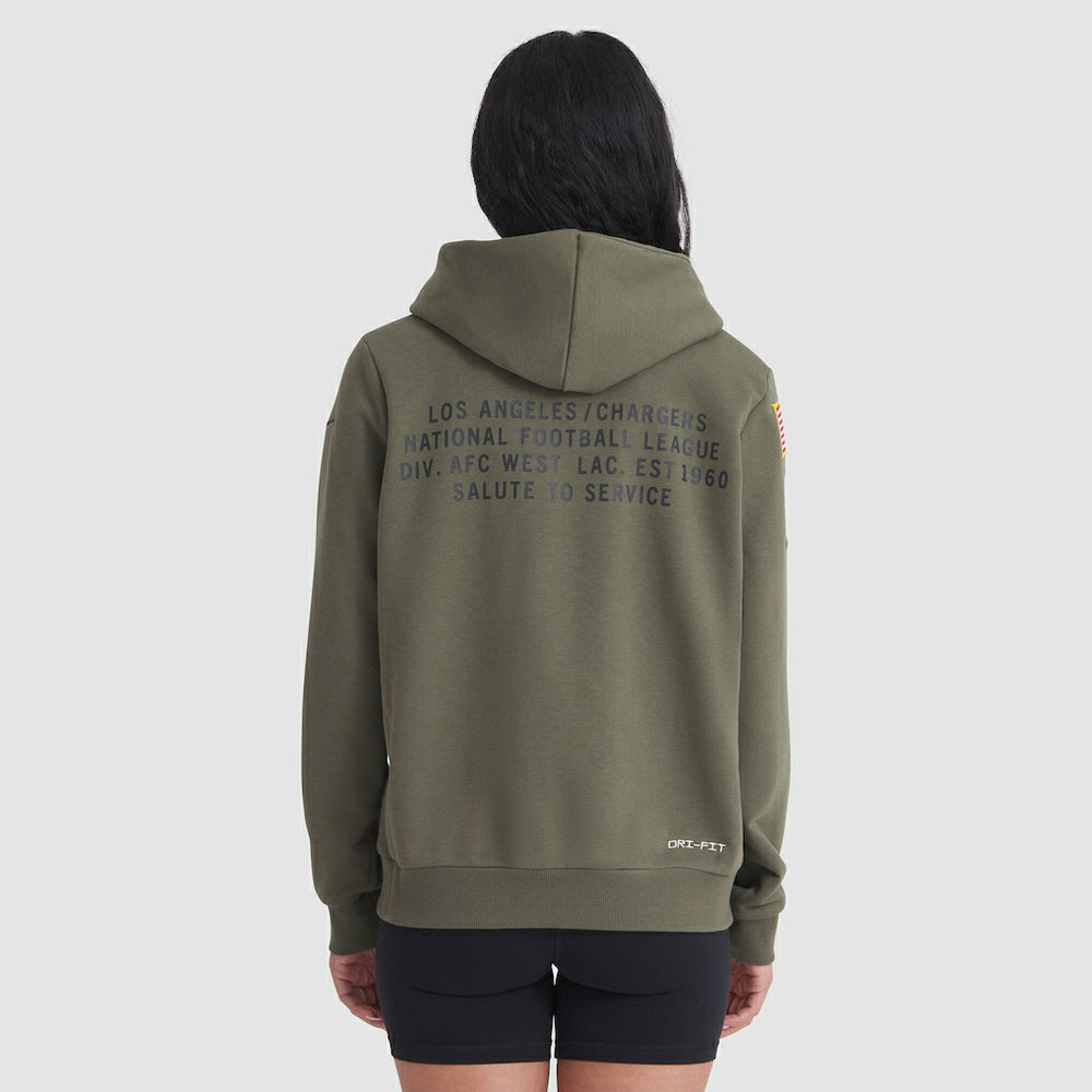 Los Angeles Chargers Women's 2025 Salute to Service Sideline Standard Issue Dri-FIT Hoodie Olive