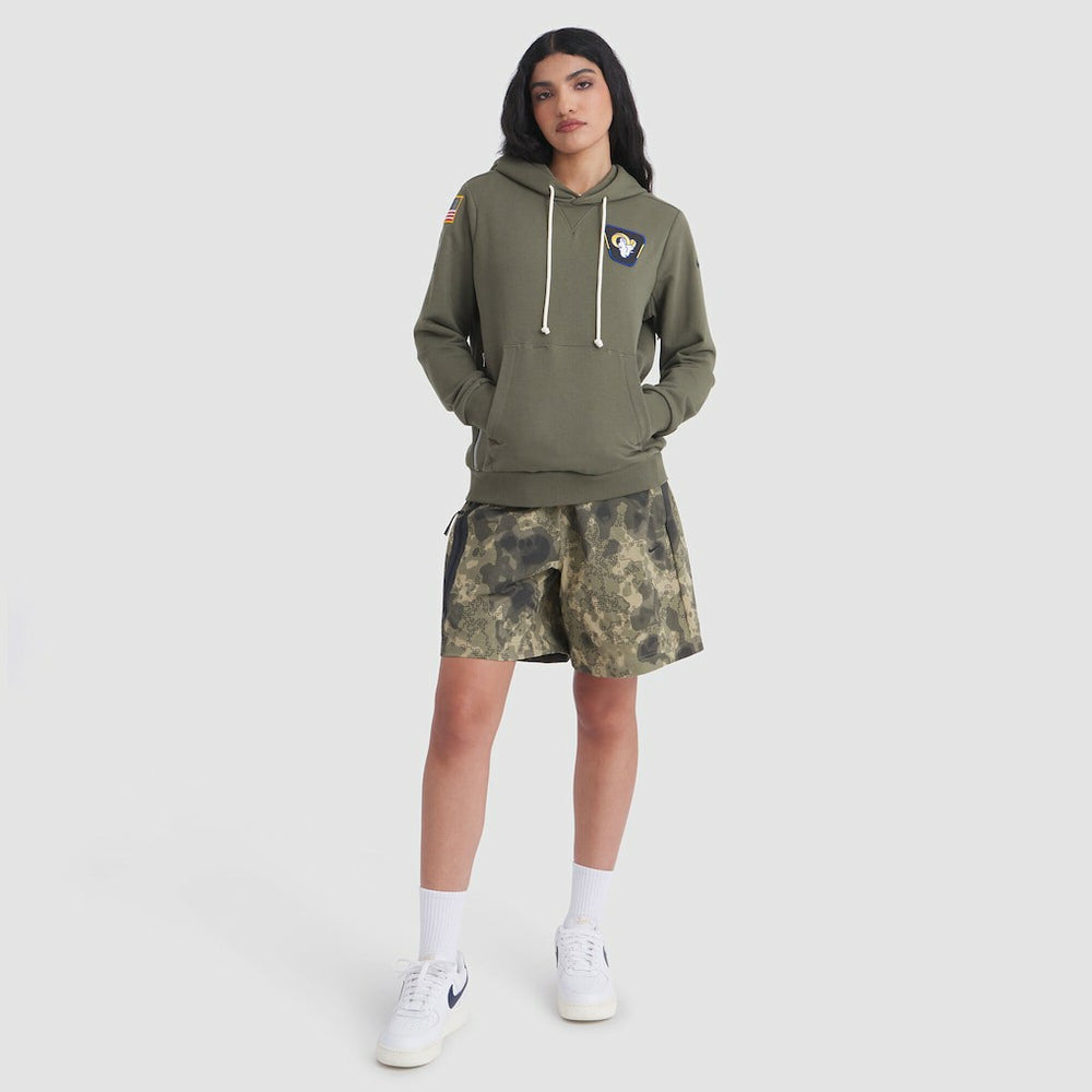 Los Angeles Rams Women's 2025 Salute to Service Sideline Standard Issue Dri-FIT Hoodie Olive