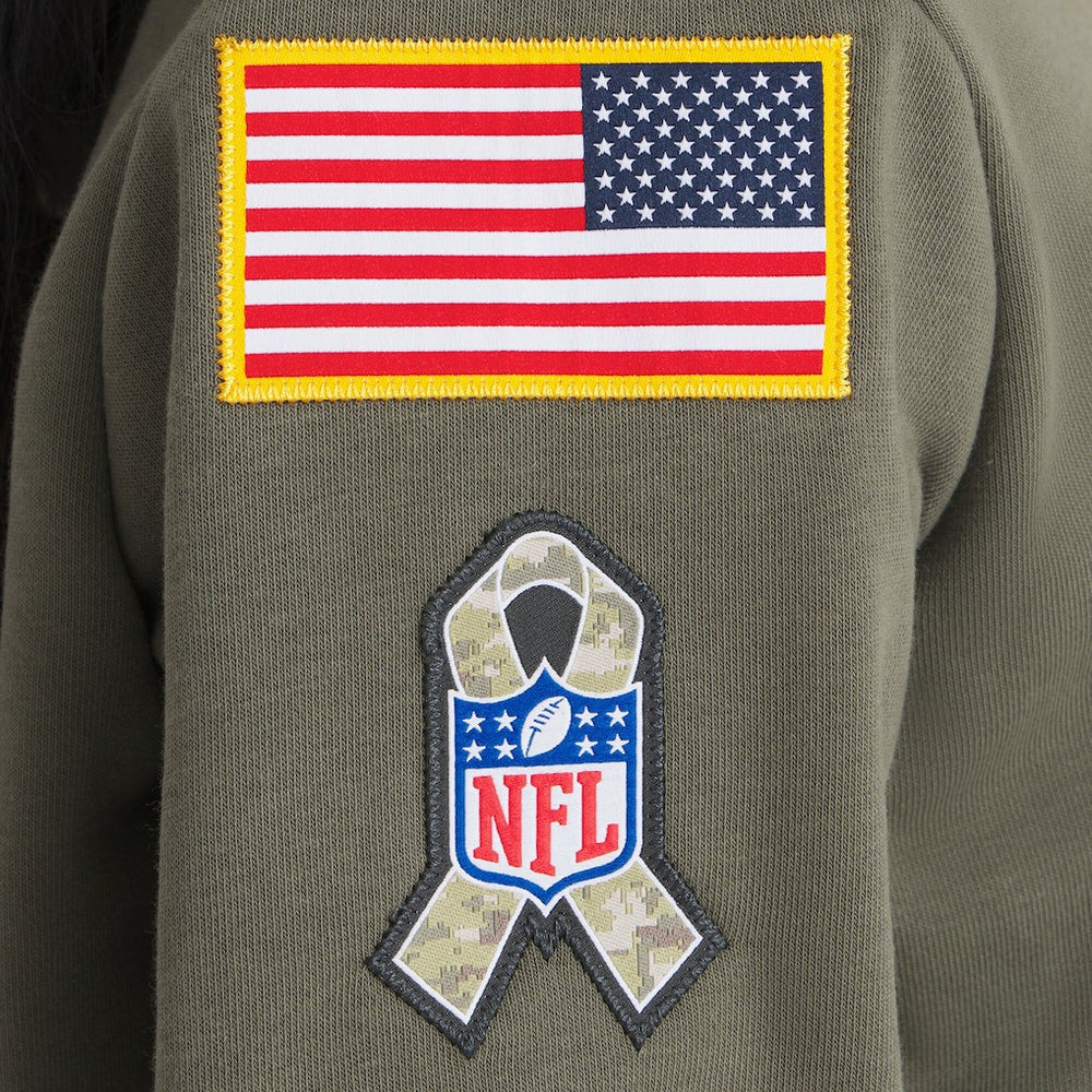 Los Angeles Rams Women's 2025 Salute to Service Sideline Standard Issue Dri-FIT Hoodie Olive