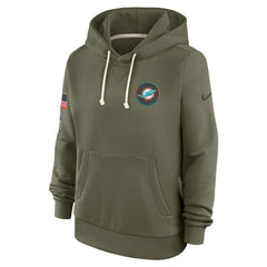 Miami Dolphins Women's 2025 Salute to Service Sideline Standard Issue Dri-FIT Hoodie Olive