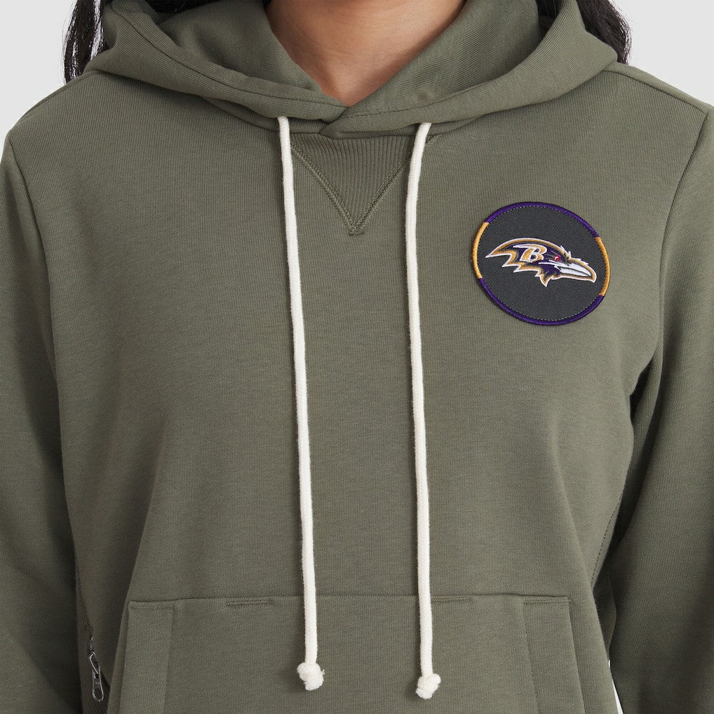 Baltimore Ravens Women's 2025 Salute to Service Sideline Standard Issue Dri-FIT Hoodie Olive