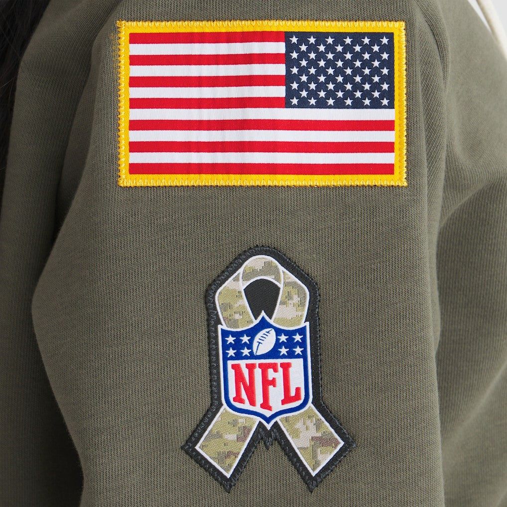 Baltimore Ravens Women's 2025 Salute to Service Sideline Standard Issue Dri-FIT Hoodie Olive
