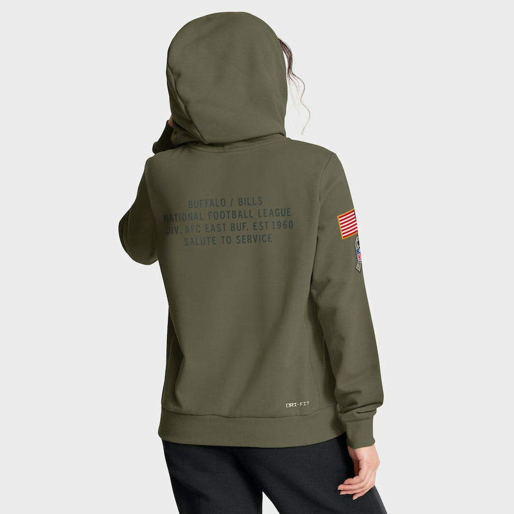 Buffalo Bills Women's 2025 Salute to Service Sideline Standard Issue Dri-FIT Hoodie Olive