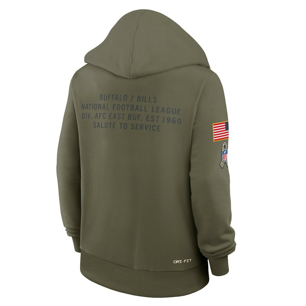 Buffalo Bills Women's 2025 Salute to Service Sideline Standard Issue Dri-FIT Hoodie Olive