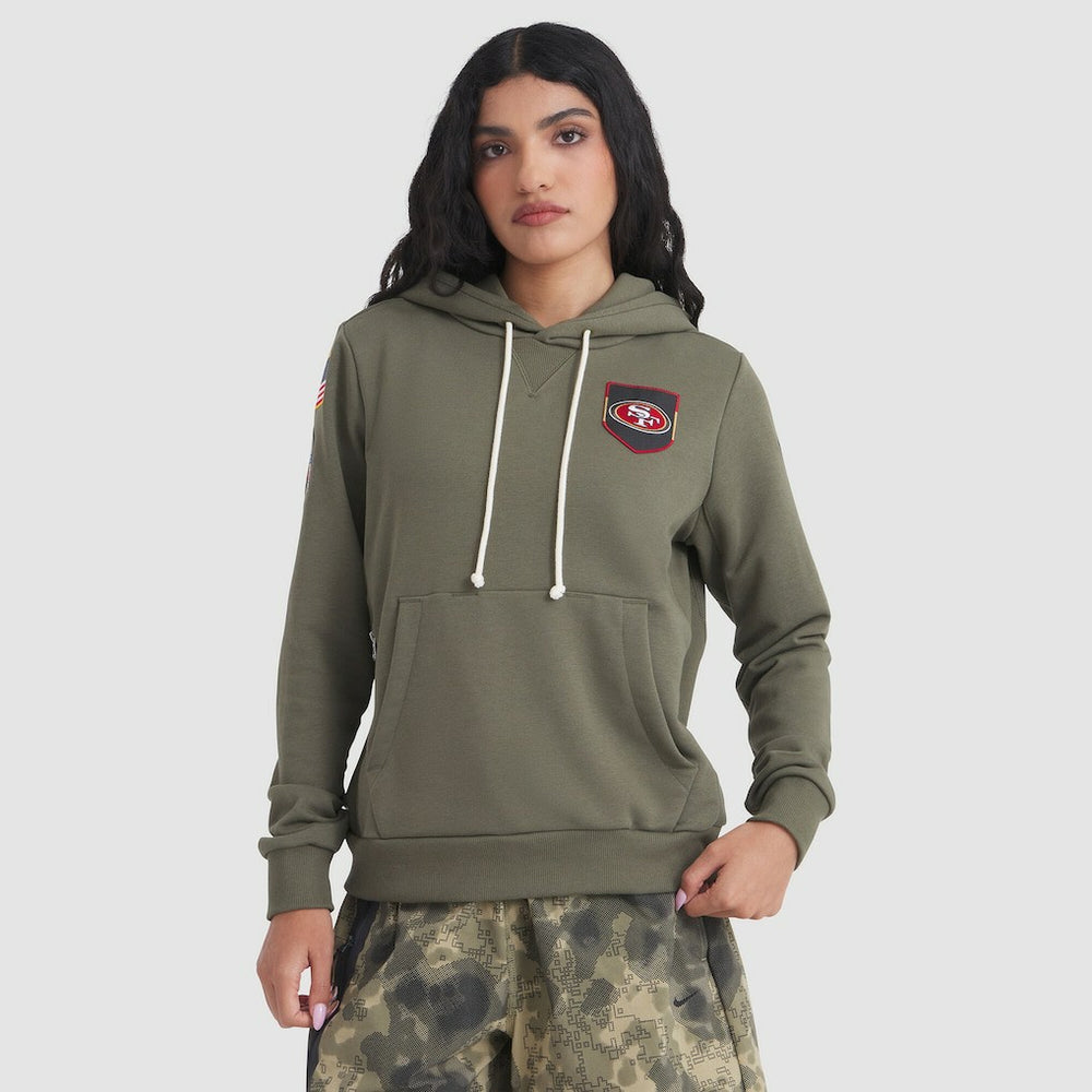 San Francisco 49ers Women's 2025 Salute to Service Sideline Standard Issue Dri-FIT Hoodie Olive