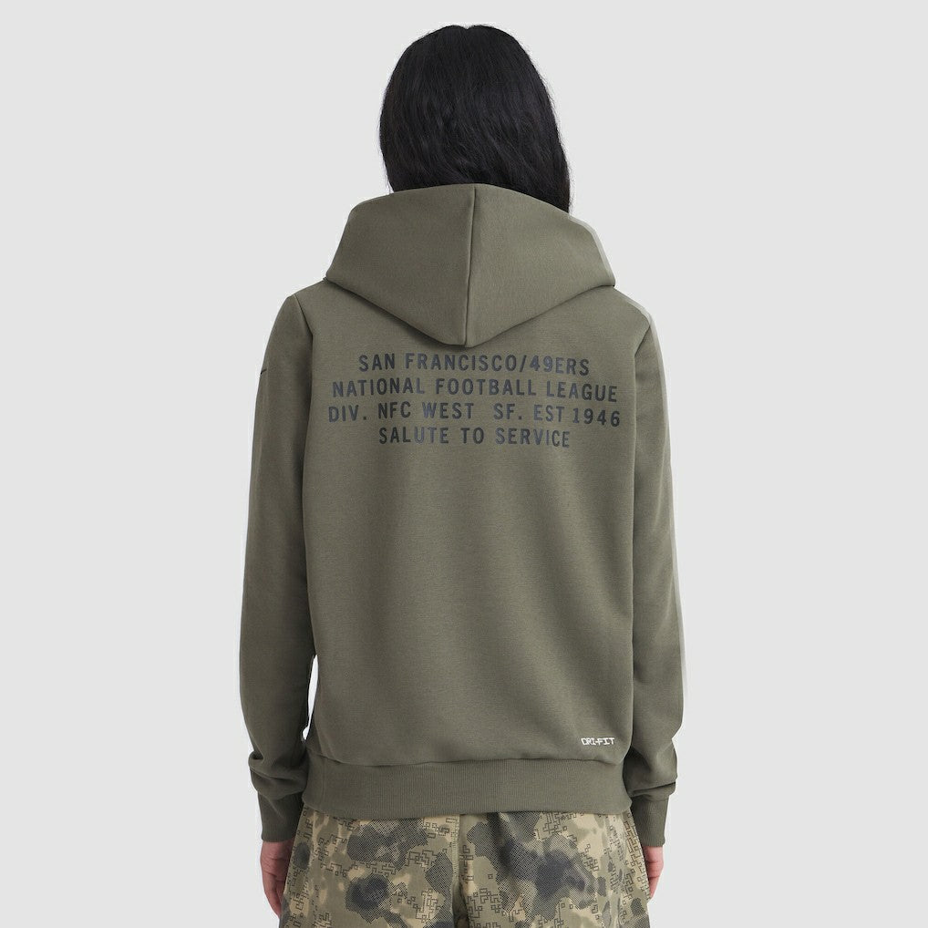 San Francisco 49ers Women's 2025 Salute to Service Sideline Standard Issue Dri-FIT Hoodie Olive
